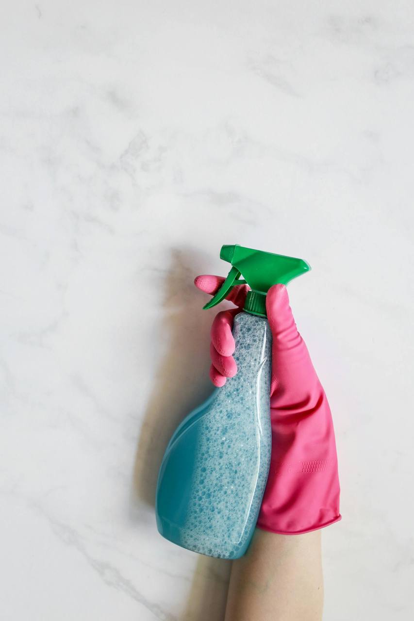 Detail of a professionally cleaned surface